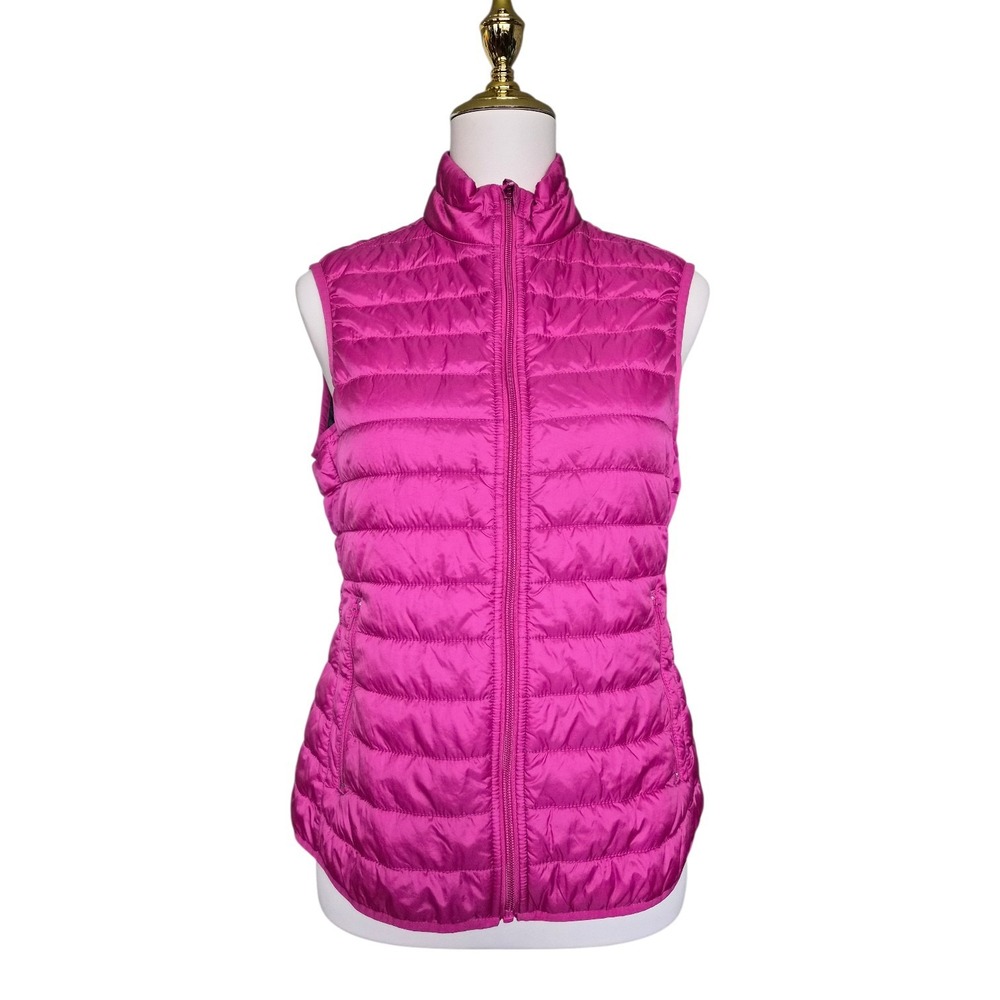 Brooks Brothers Fleece Thermore Insulated Puffer Vest Women's Medium hot Pink‎